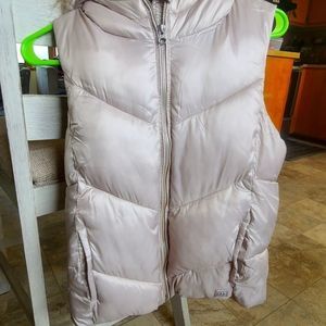 GAP tan poofy vest girls XL NWOT